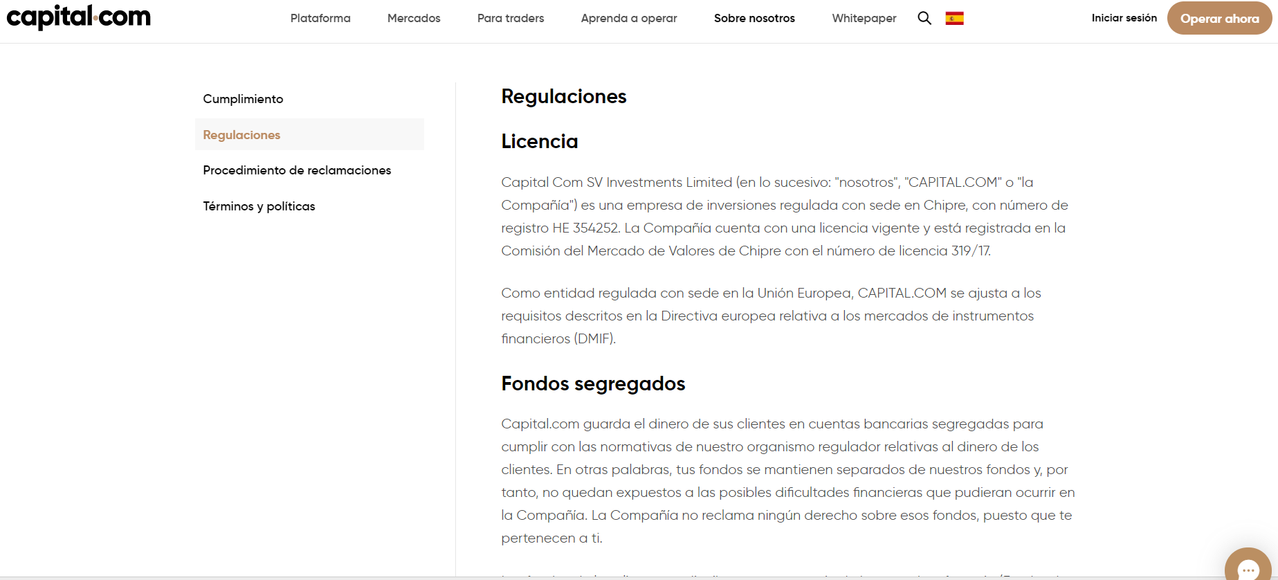 Regulación y seguridad capital.com Regulación y seguridad capital.com